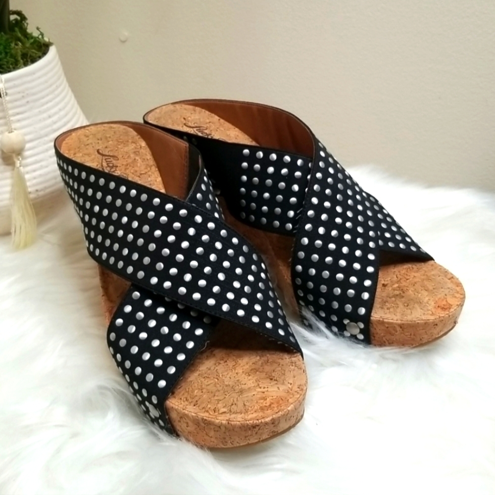 🔥 Lucky Brand Miller Studded Wedge Heels 7.5